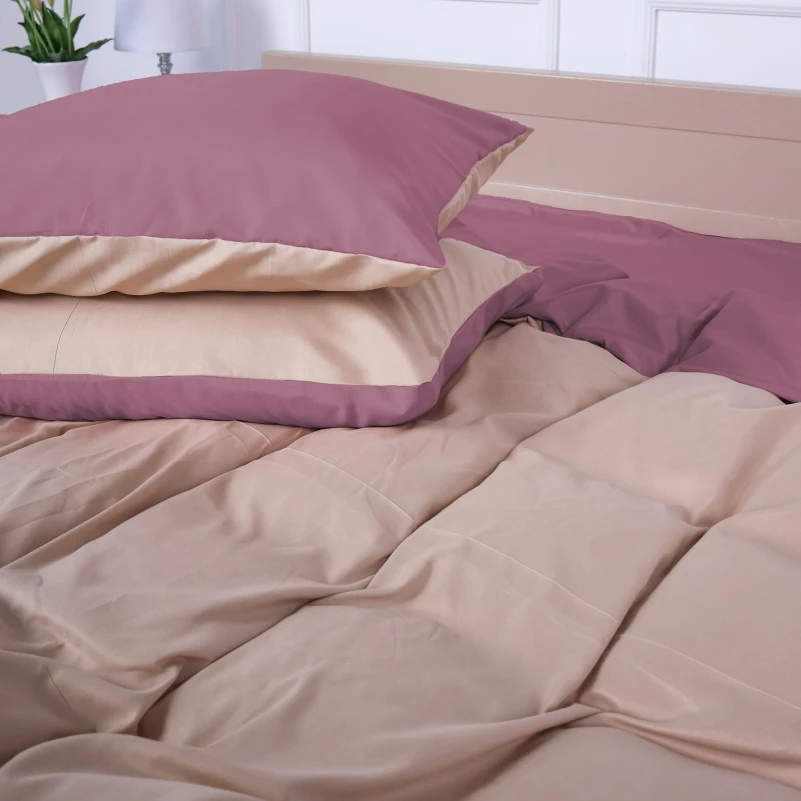 Комплект постільної білизни Nazaret (17-1608 +15-1214) Mikrosatin Premium Двусторонній - 2