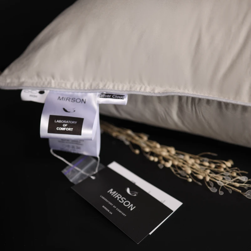 Подушка пуховая Silver Cloud №207 90% пух Premium / 10% перо сатин (средняя) - 19