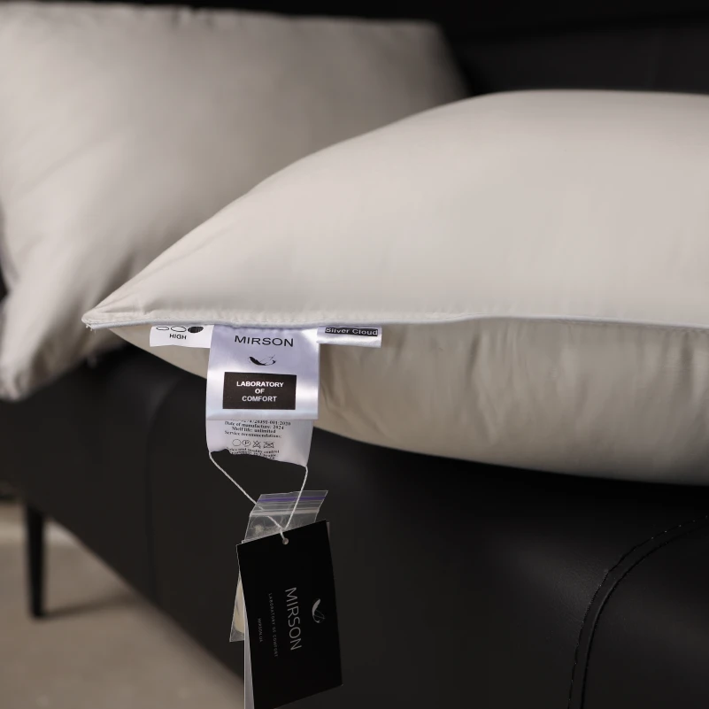 Подушка пуховая Silver Cloud №207 90% пух Premium / 10% перо сатин (средняя) - 25