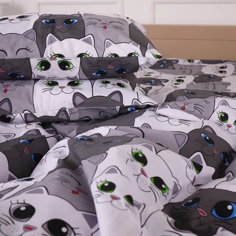 Комплект постільної білизни Ranforce Elite 17-0635 Кіт Батон Сірий - 5