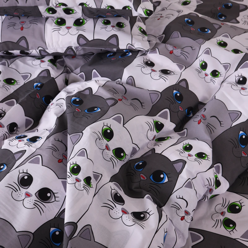 Комплект постільної білизни Ranforce Elite 17-0635 Кіт Батон Сірий - 3