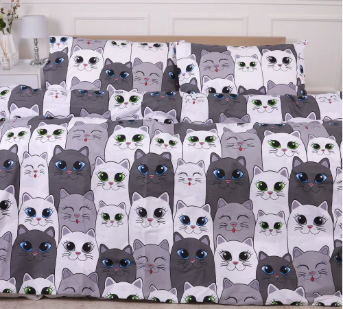 Комплект постільної білизни Ranforce Elite 17-0635 Кіт Батон Сірий