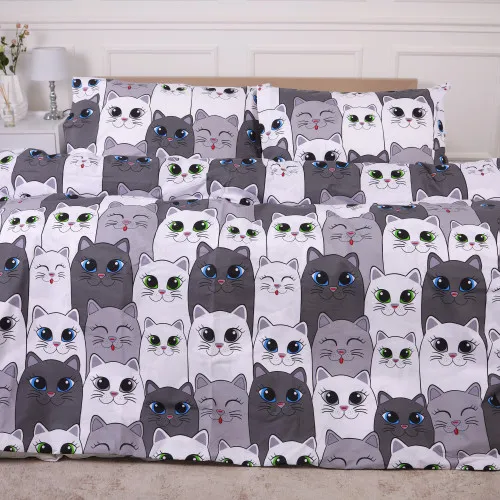 Комплект постільної білизни Ranforce Elite 17-0635 Кіт Батон Сірий