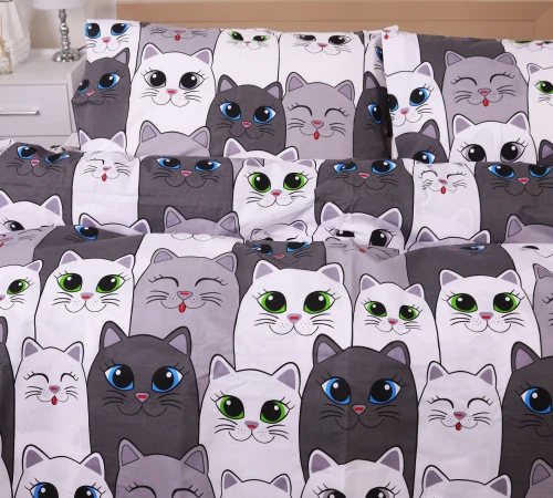 Комплект постільної білизни Ranforce Elite 17-0635 Кіт Батон Сірий - 2