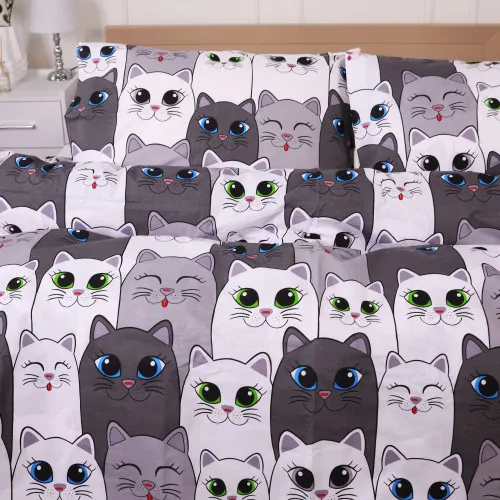 Пододеяльник Ranforce Elite 17-0635 Кот Батон Серый - 2