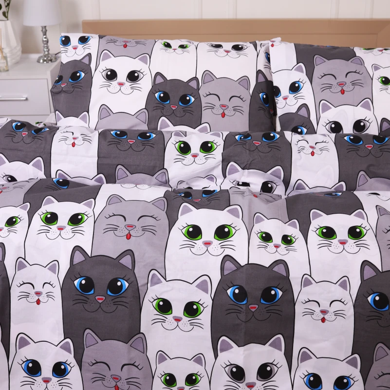 Комплект постільної білизни Ranforce Elite 17-0635 Кіт Батон Сірий - 1