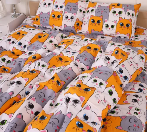 Підковдра Бязь 17-0636 Кіт батон Помаранчевий - 2