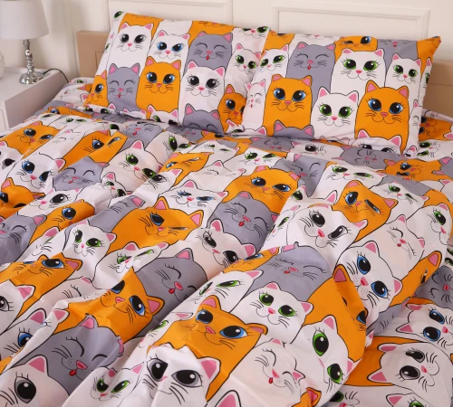 Підковдра Бязь 17-0636 Кіт батон Помаранчевий