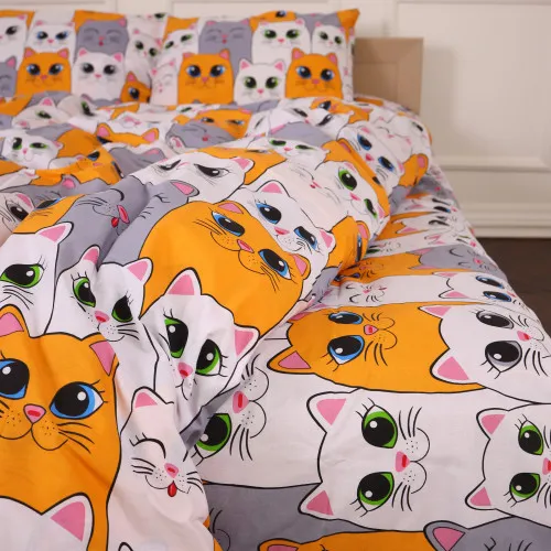 Простирадло Бязь 17-0636 Кіт батон Помаранчевий