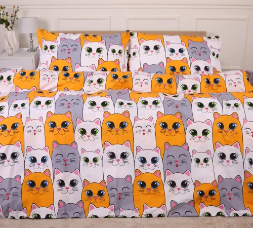 Простирадло Ranforce Elite 17-0636 Кіт батон Помаранчевий - 2