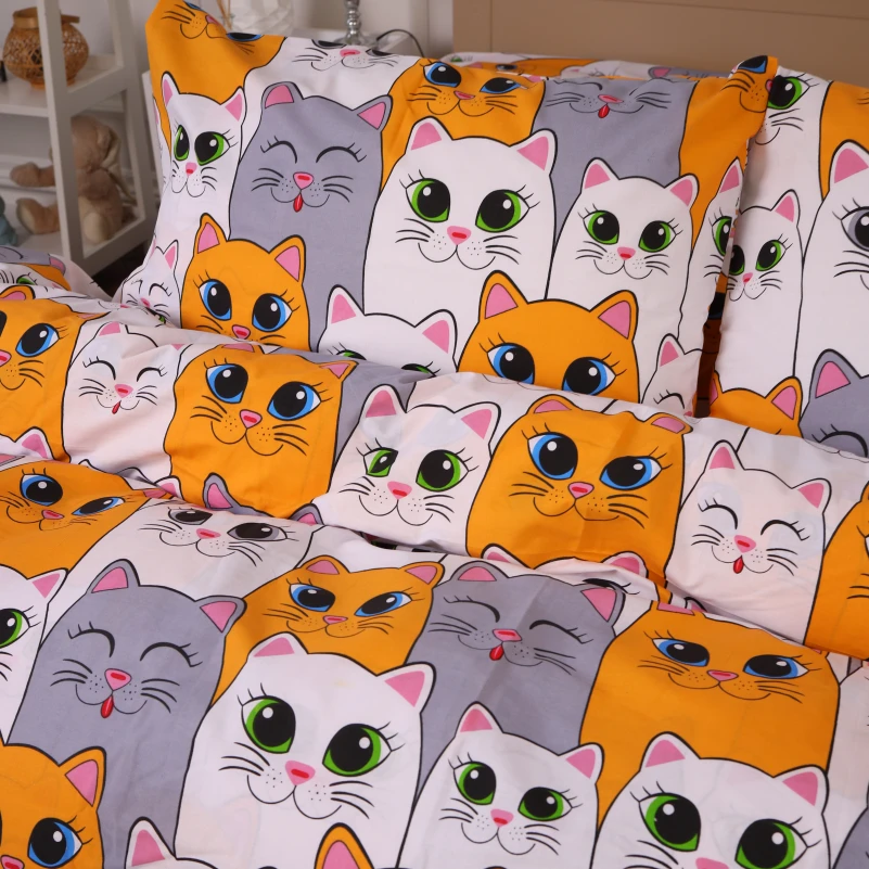 Комплект постельного белья Ranforce Elite 17-0636 Кот батон Оранжевый - 2