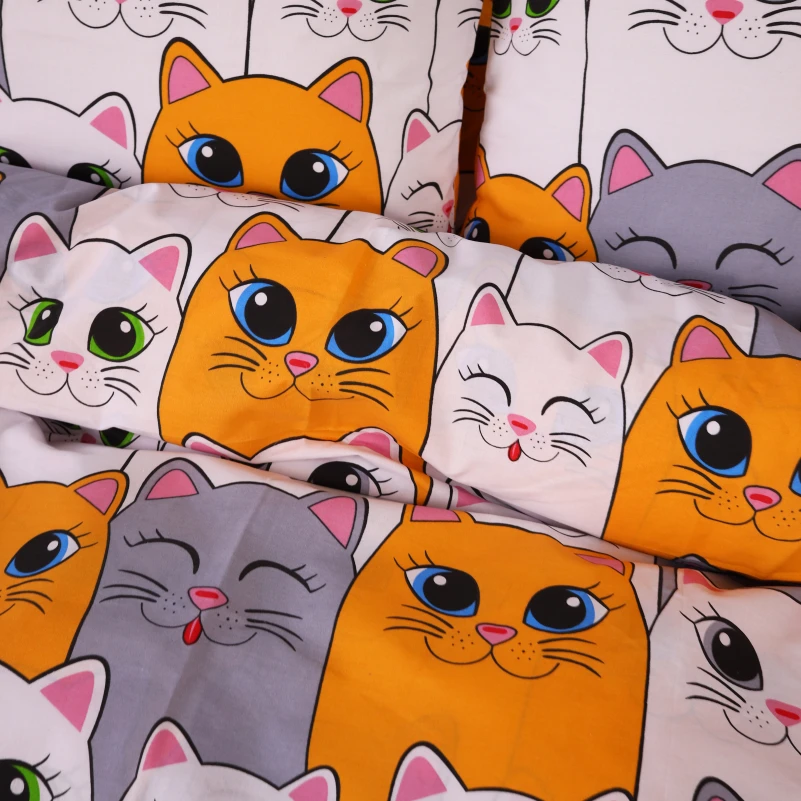 Комплект постельного белья Ranforce Elite 17-0636 Кот батон Оранжевый - 3