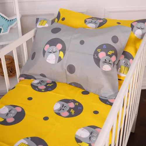 Простирадло на гумці (бязь) Kids Time 20-0029 Funny mice - висота 10 см - 2