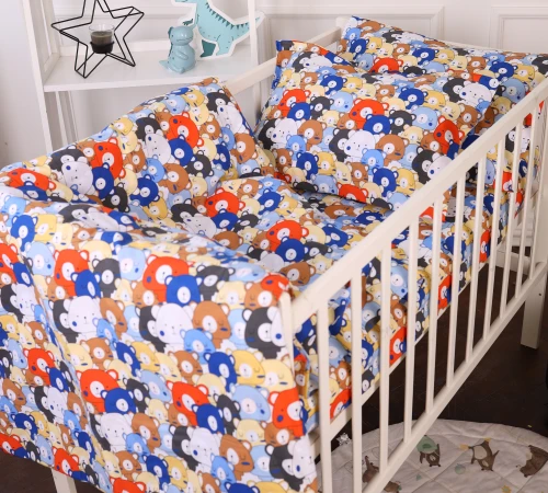 Комплект постільної білизни Бязь Kids Time 20-0032 Colored bears