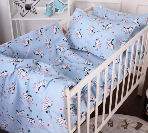Підковдра Бязь 20-0037 Cute blue zebra - 2