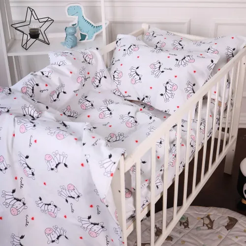 Комплект постільної білизни Бязь Kids Time 20-0040 Cute white zebra