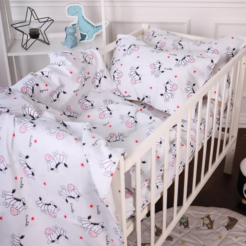 Комплект постільної білизни Бязь Kids Time 20-0040 Cute white zebra