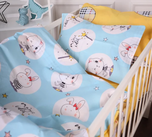 Комплект постільної білизни Бязь Kids Time 20-0044 Cats and bunnies - 2