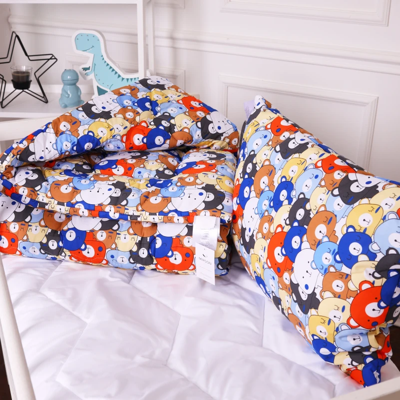 Одеяло антиаллергенное Kids Time 20-0032 Colored bears EcoSilk бязь (зимнее) - 3