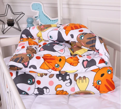Одеяло антиаллергенное Kids Time 20-0035 Colored kittens бязь (зимнее)