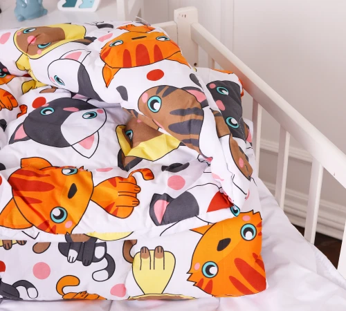 Одеяло антиаллергенное Kids Time 20-0035 Colored kittens бязь (зимнее) - 2