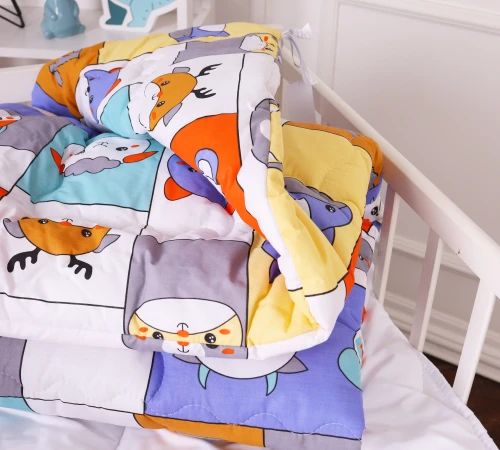Одеяло антиаллергенное Kids Time 20-0039 Zoo alphabet бязь (зимнее) - 2
