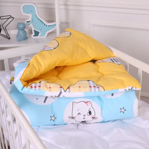 Ковдра антиалергенна Kids Time 20-0044 Cats and bunnies бязь (зимова) - 3
