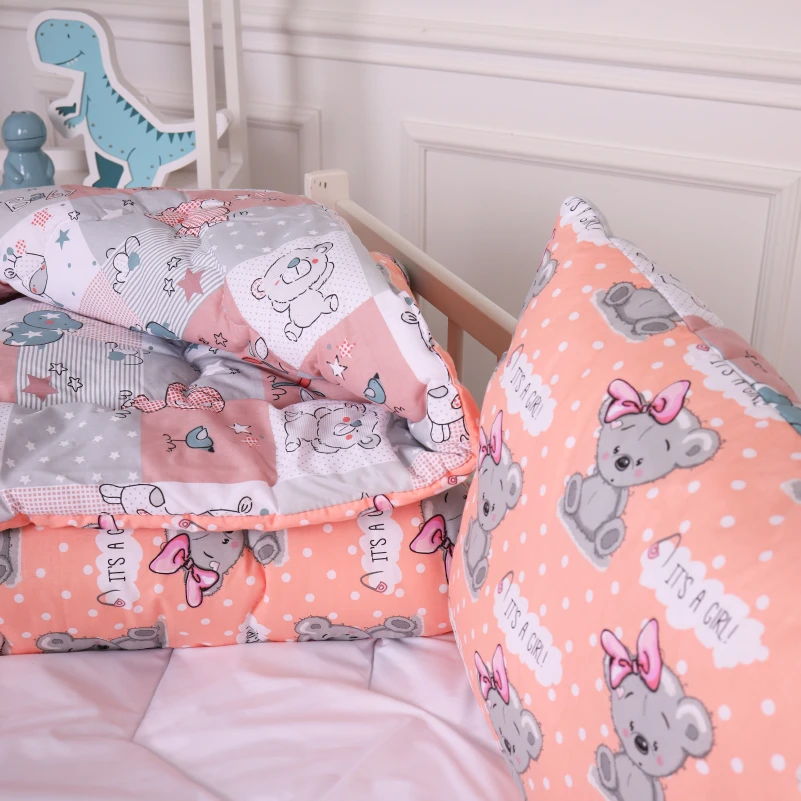 Одеяло антиаллергенное Kids Time 20-0028 Little girl Teddy EcoSilk бязь (зимнее) - 4