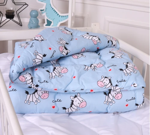 Одеяло антиаллергенное Kids Time 20-0037 Cute blue zebra бязь (зимнее) - 2