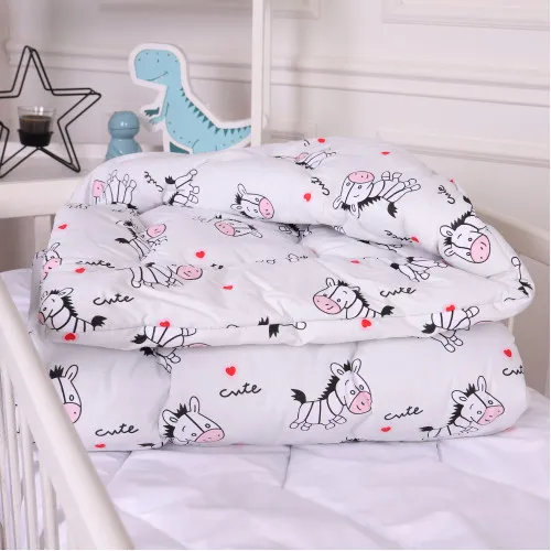 Ковдра антиалергенна Kids Time 20-0040 Cute white zebra бязь (зимова)