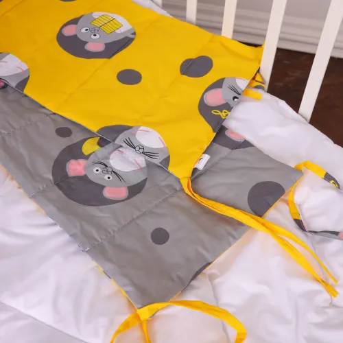 Суцільний борт в ліжечко Kids Time 20-0029 Funny mice - 4