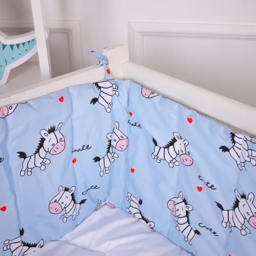 Суцільний борт в ліжечко Kids Time 20-0037 Cute blue zebra - 3