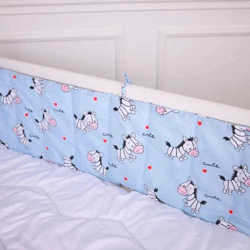 Суцільний борт в ліжечко Kids Time 20-0037 Cute blue zebra - 4