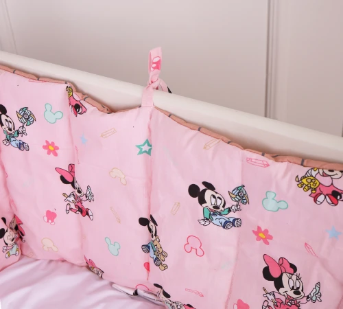 Сплошной борт в кроватку Kids Time 20-0042 Pink Mikey Mouse - 2