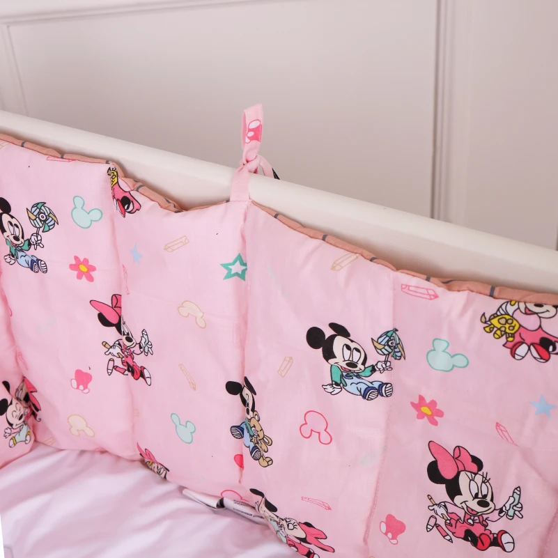 Суцільний борт в ліжечко Kids Time 20-0042 Pink Mikey Mouse - 1