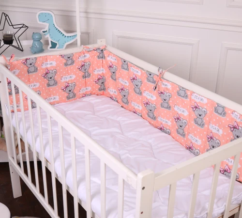 Сплошной борт в кроватку Kids Time 20-0028 Little girl Teddy