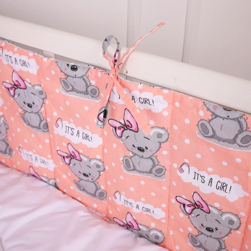 Суцільний борт в ліжечко Kids Time 20-0028 Little girl Teddy - 1