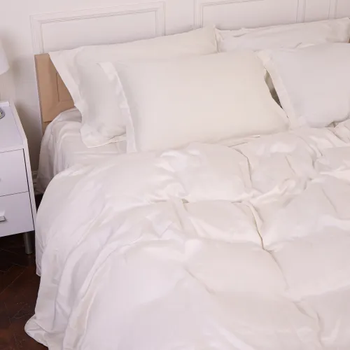 Простирадло на гумці Tencel №01 White висота 25 см (дитячі 10 см) - 3