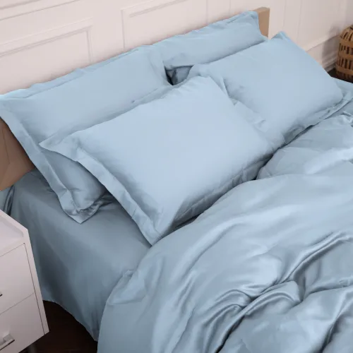 Простирадло на гумці Tencel №04 Blue висота 25 см (дитячі 10 см) - 4