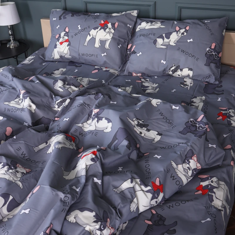 Комплект постільної білизни Бязь 17-0663 Cute Pug