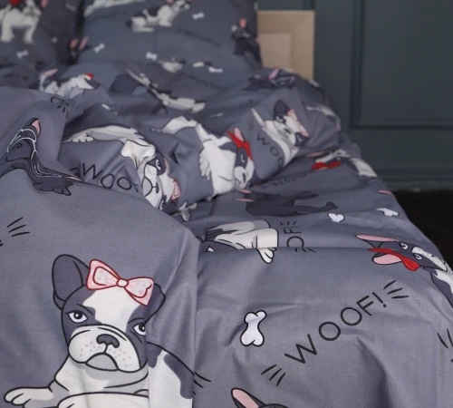 Комплект постільної білизни Бязь 17-0663 Cute Pug - 2
