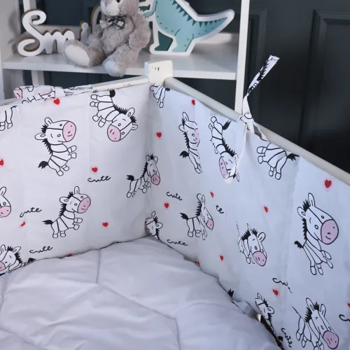 Суцільний борт в ліжечко Kids Time 20-0040 Cute white zebra - 3
