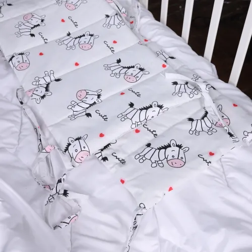 Суцільний борт в ліжечко Kids Time 20-0040 Cute white zebra - 4