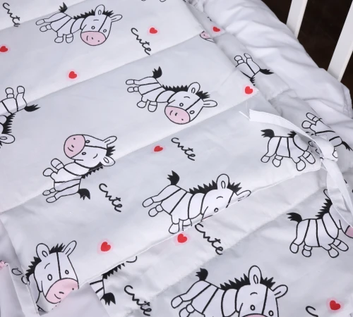 Сплошной бортик в кроватку Kids Time 20-0040 Cute white zebra - 2
