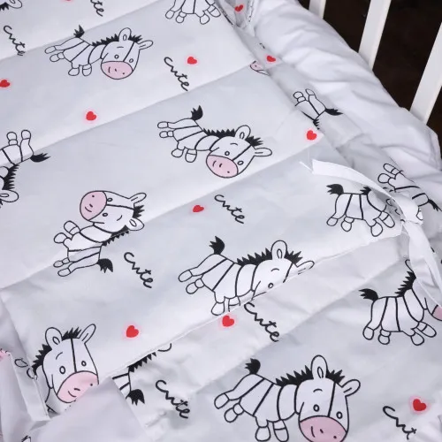 Сплошной бортик в кроватку Kids Time 20-0040 Cute white zebra - 2