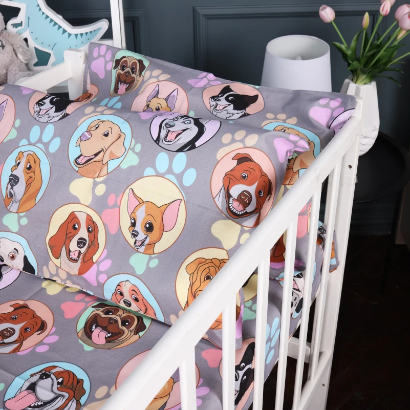 Простынь на резинке (бязь) Kids Time 17-0661 Happy Dogs - высота 10 см - 3