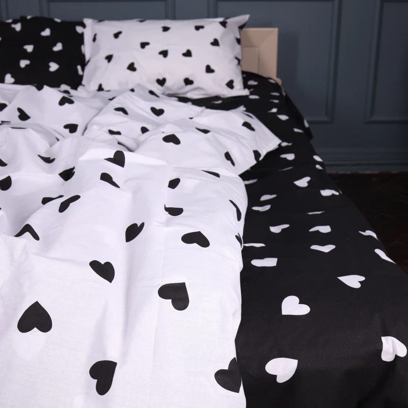 Комплект постільної білизни Бязь 17-0669 Black and White Love - 4