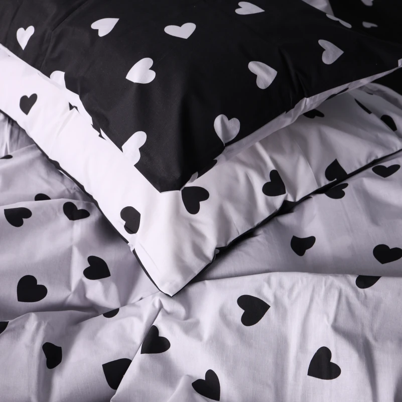 Комплект постільної білизни Бязь 17-0669 Black and White Love - 5