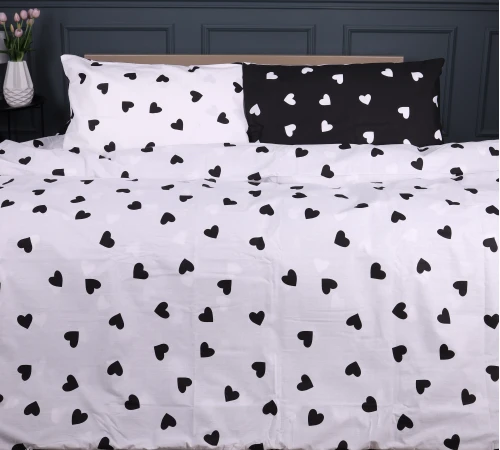 Комплект постельного белья Ranforce Elite 17-0669 Black and White Love