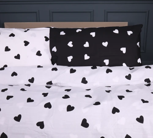 Комплект постельного белья Ranforce Elite 17-0669 Black and White Love - 2